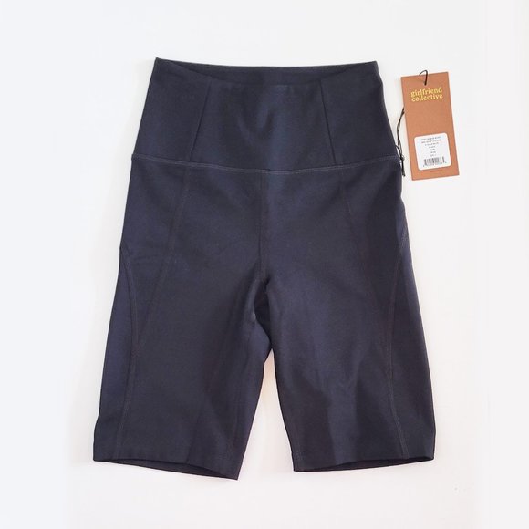 Girlfriend Collective Black Dylan Bra & RPET High-Rise Bike Shorts Set - Size XS - Picture 9 of 15